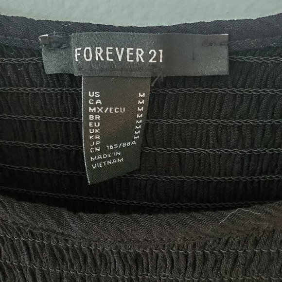 Black smocked mini dress - Picture 3 of 5